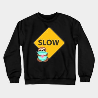 Sleeping Sloth Snuggling a Pillow Crewneck Sweatshirt